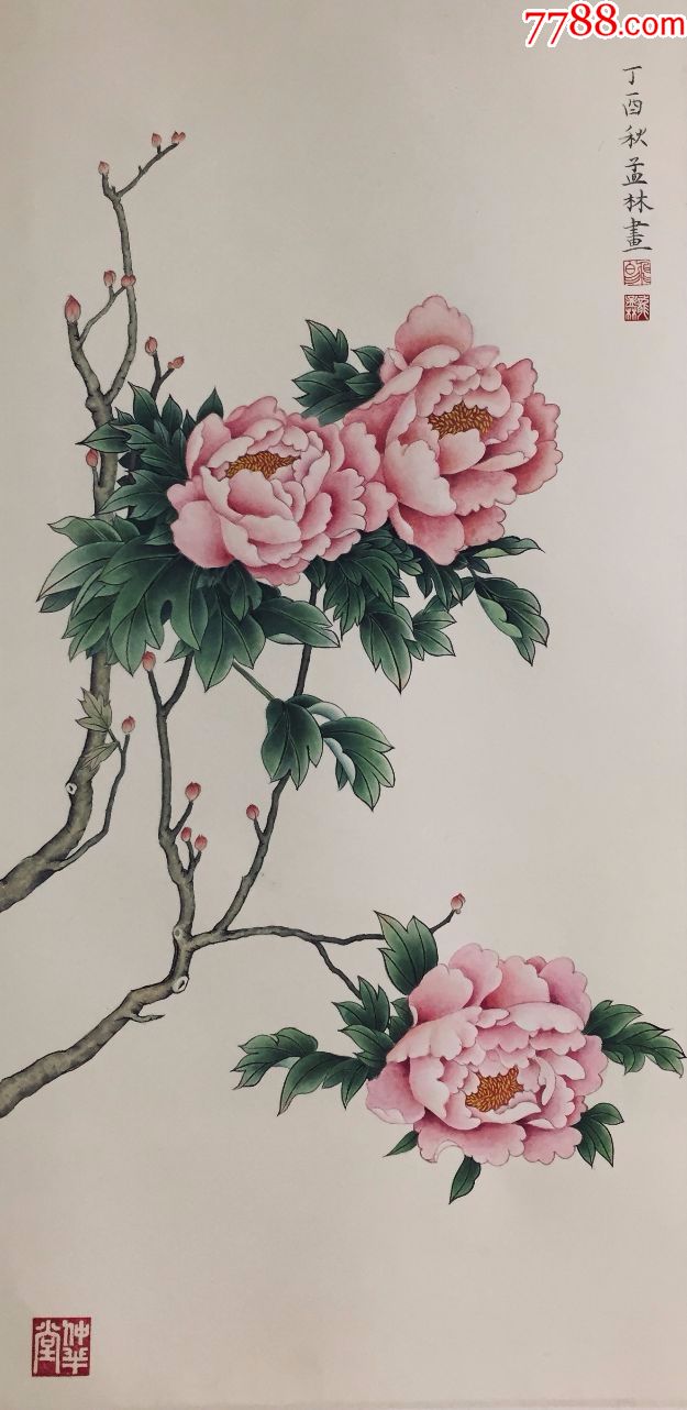 牡丹_花鸟国画原作_净龙草堂【7788收藏__收藏热线】