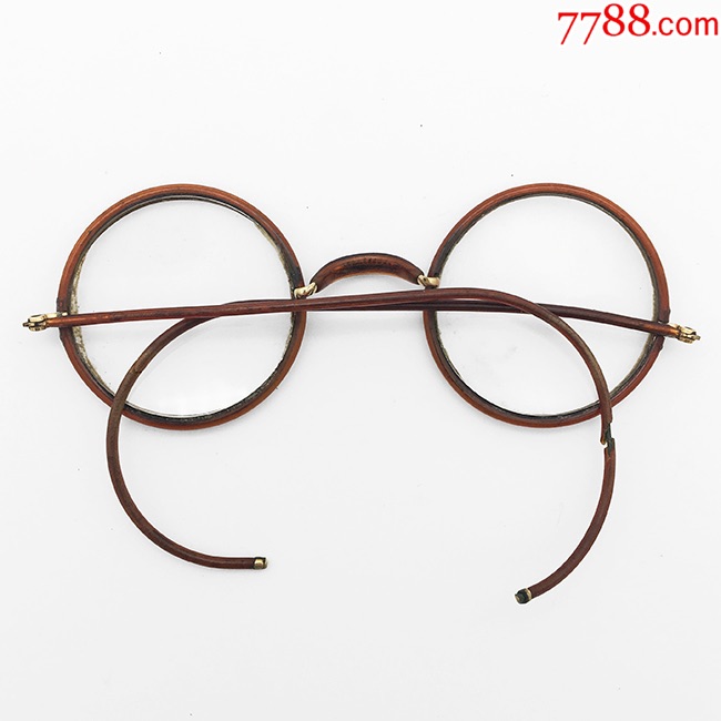 西洋古董眼镜.1940年美国制.包金文艺小脸圆框.怀旧造型.民国老件