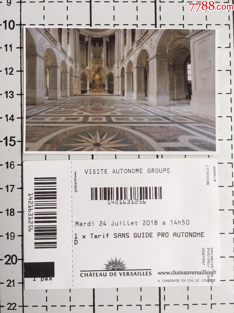 法国凡尔赛宫门票(收藏用)