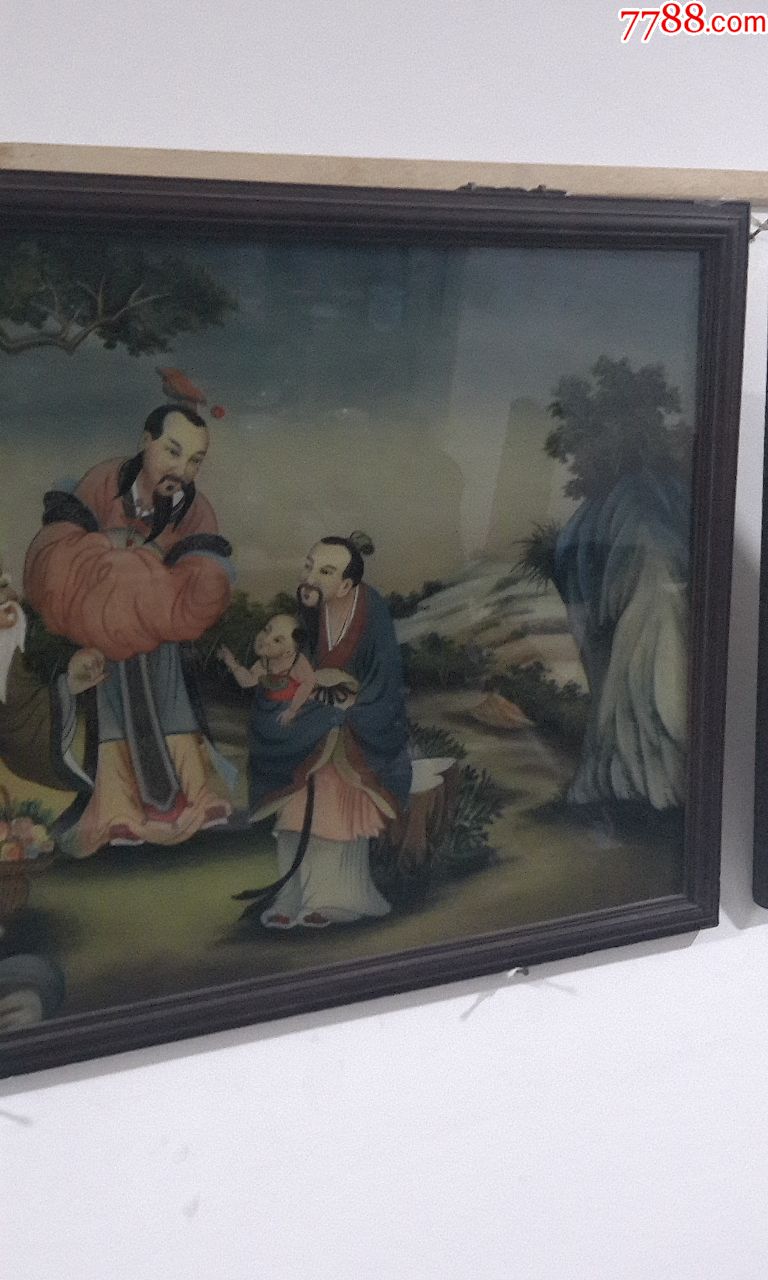 热卖十品明清古董古玩收藏老物件民俗旧物陈设装饰福禄寿玻璃画
