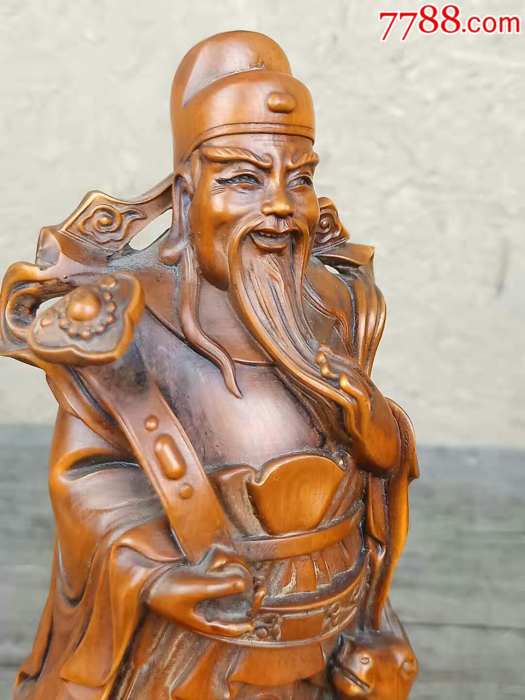 黄杨木福禄寿星摆件一套,雕工精细,品相无损.