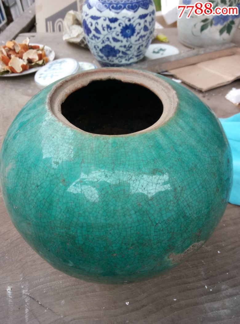 绿釉陶罐一只