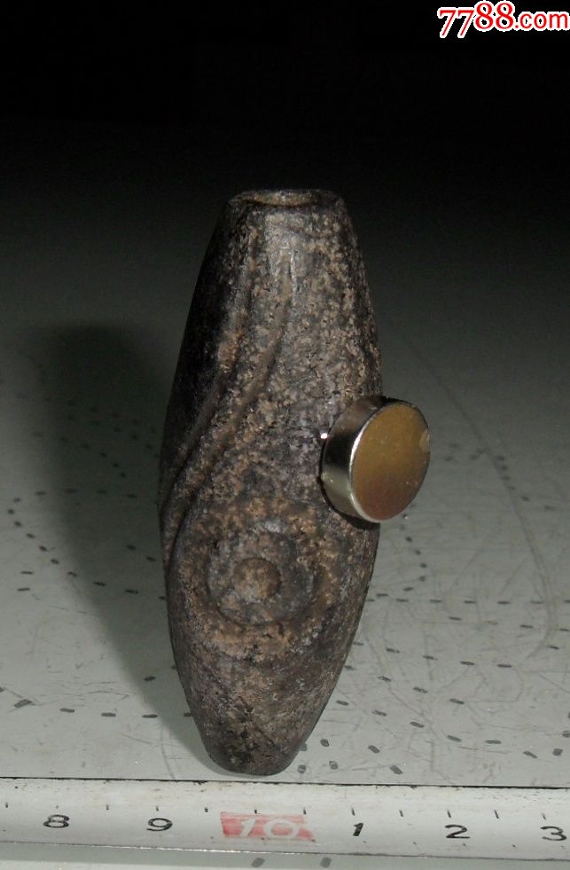 陨石三眼天珠陨石天珠高古玉器红山文化玉器红山玉器