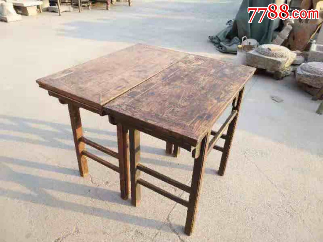 国槐木酒桌一对厚重大气包浆浓厚全品相单个尺寸101x50x88