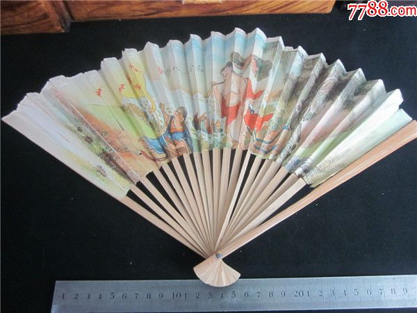 上世纪80-90年代合和二仙题材小扇子童年回忆小物品.