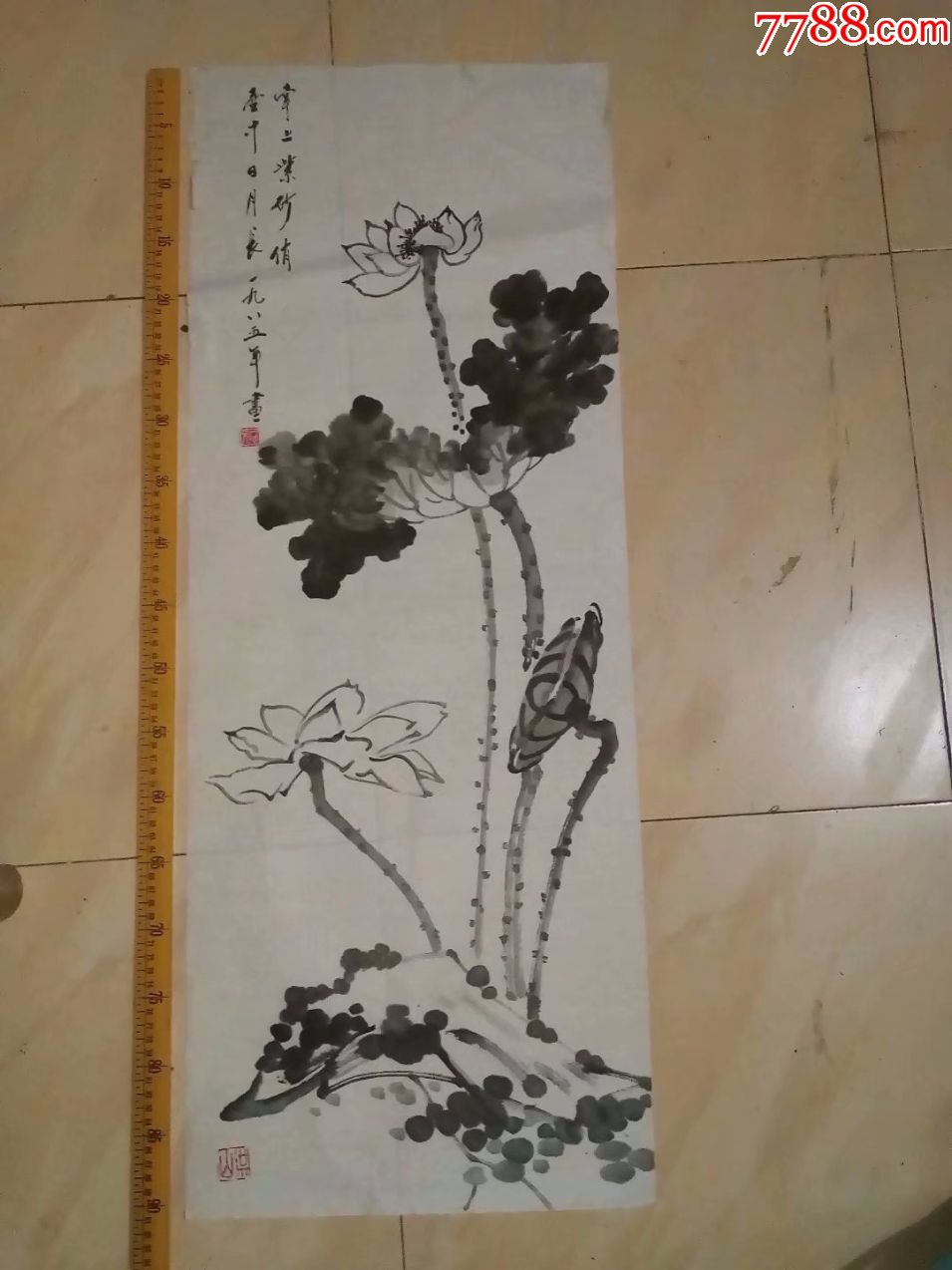 包邮一口价水墨画小品画墨荷花图写意画高水平纯手绘