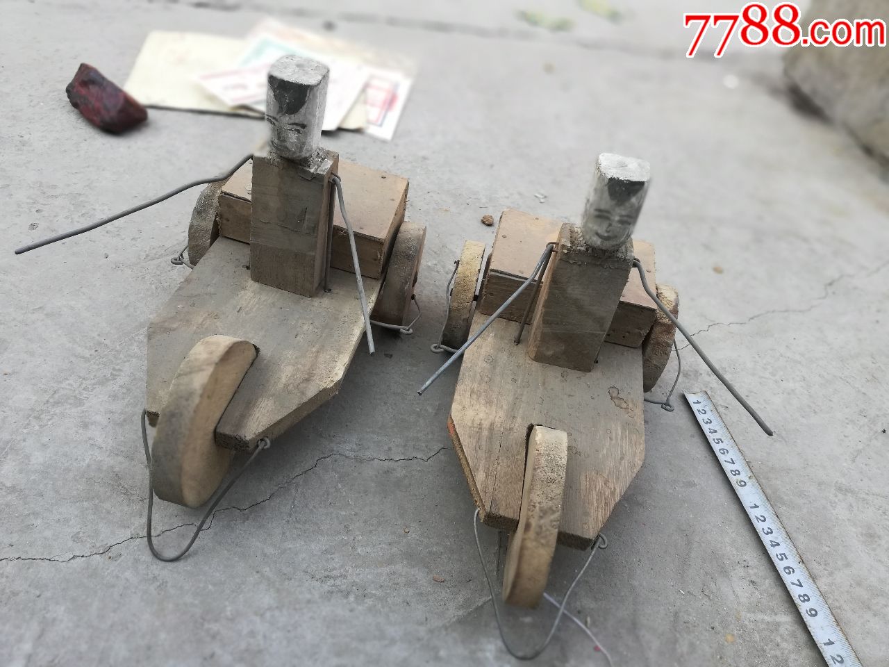 早期玩具老玩具;七八十年代的木质童车2辆稀有少见,音乐车拉动可拍