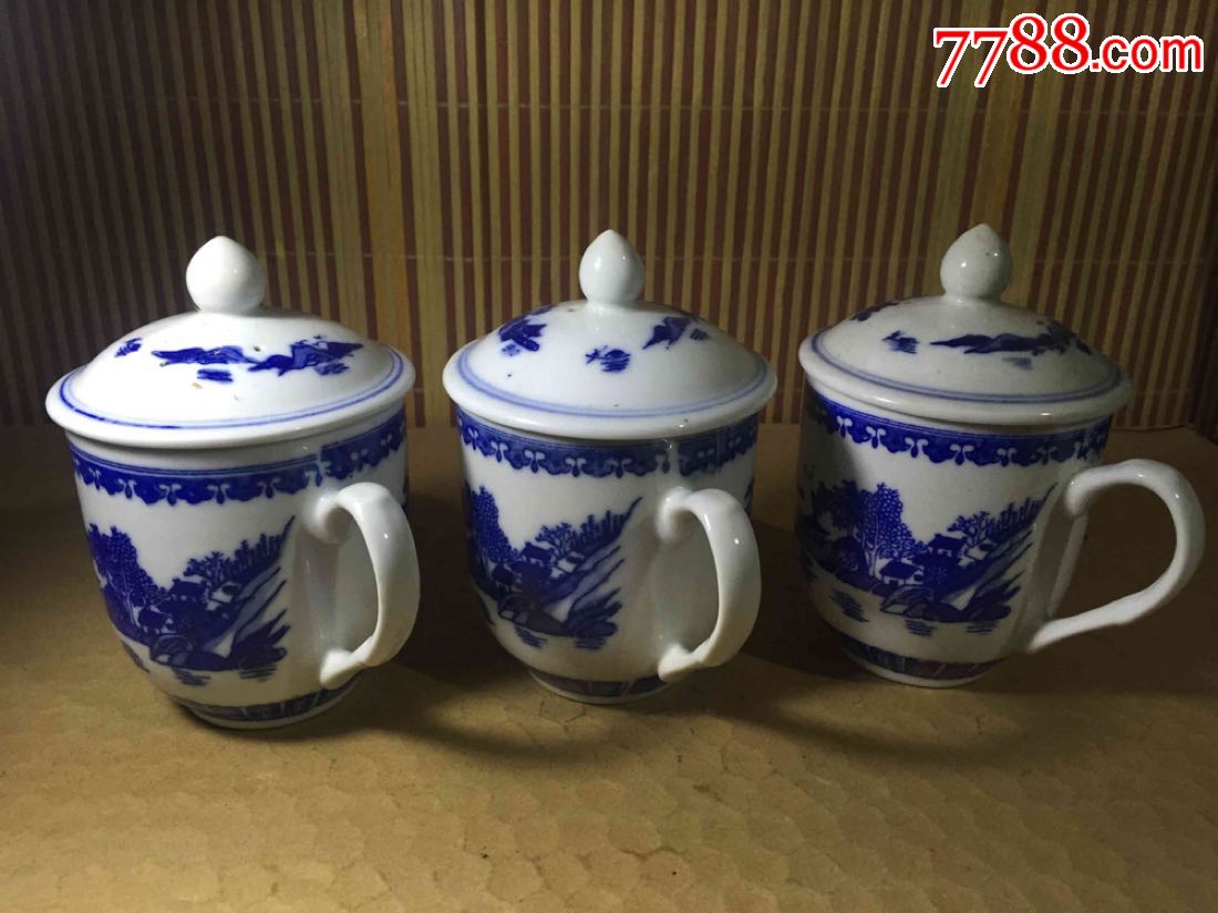 80年代末醴陵瓷老茶杯三个便宜出