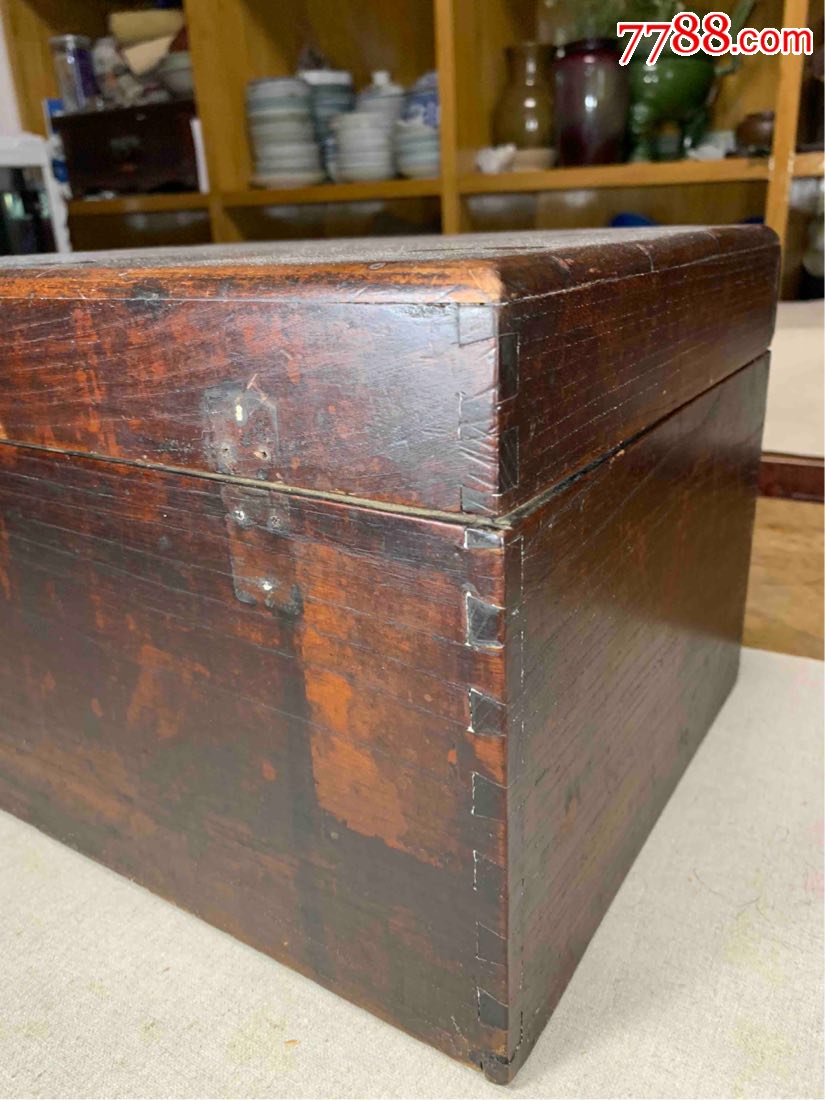 古董古玩收藏杂项清代木箱官箱小箱子印箱木匣子木器老盒子榉木