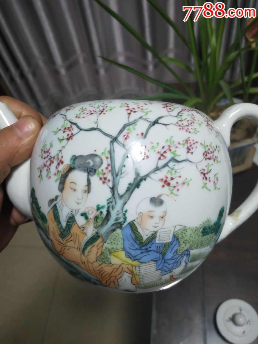 民国名人浅绛彩茶壶提梁壶_价格666.