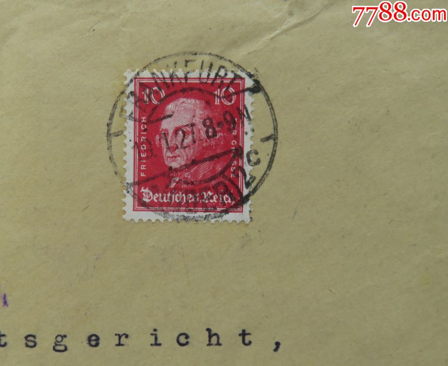1927年1月19日德国(法兰克福寄居斯特罗)实寄