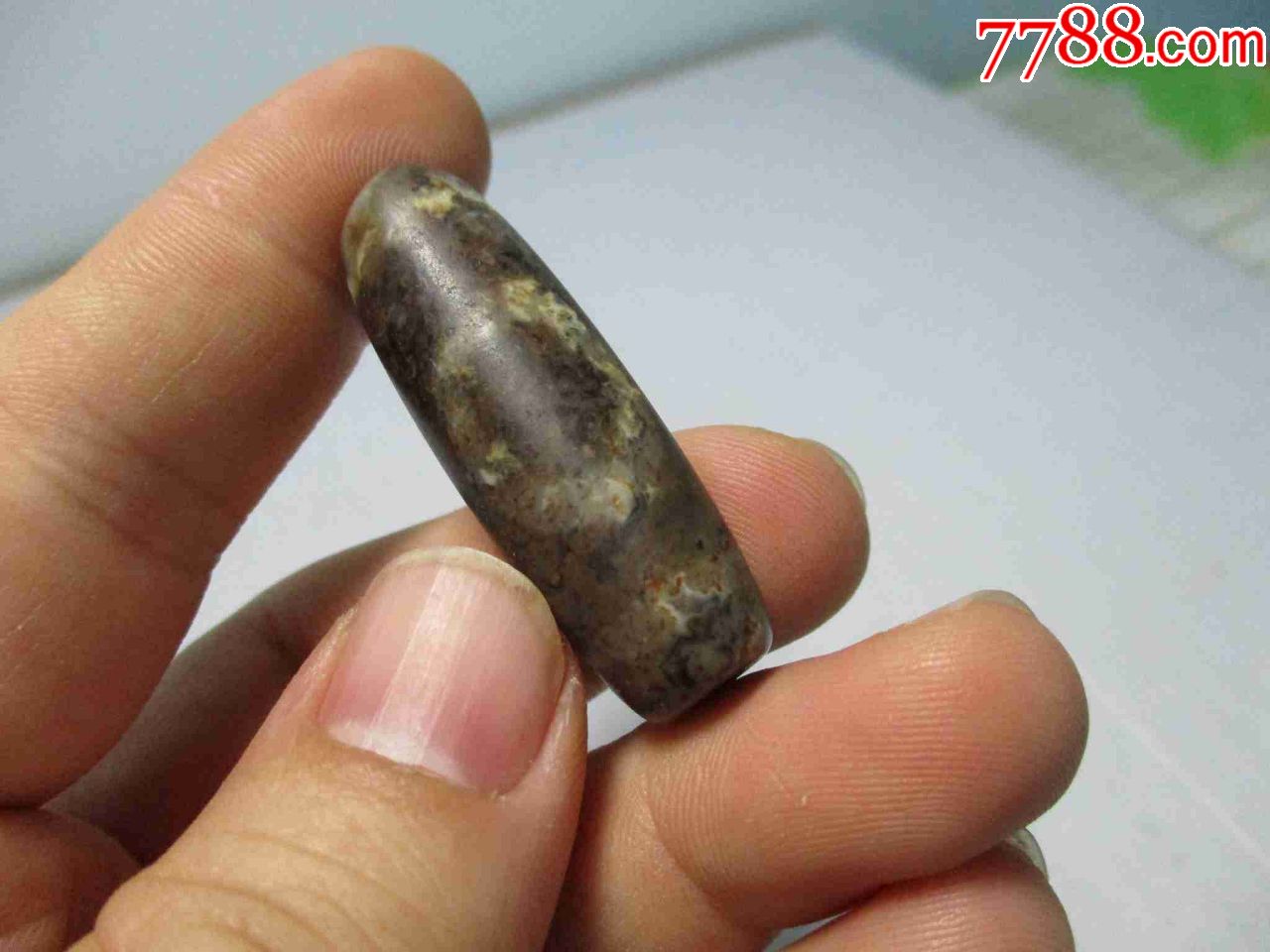 下乡收到的老玛瑙带朱砂天珠