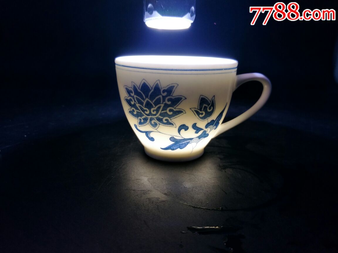 醴陵瓷人民大会堂用瓷蓝牡纹139画面茶杯咖啡杯