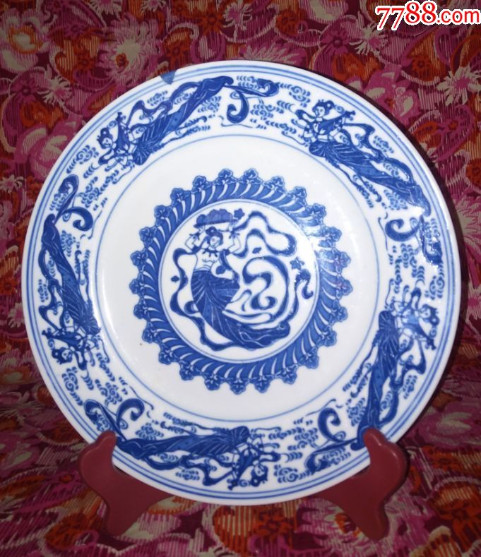 60-70年代景德镇出口飞天盘_价格230元【谷浪屿怀旧收藏会馆】_第1张