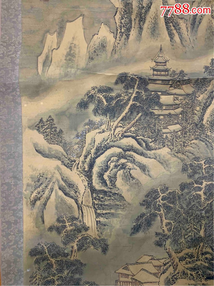 吴门画派古董古玩收藏清代山水画中堂横幅老画国画