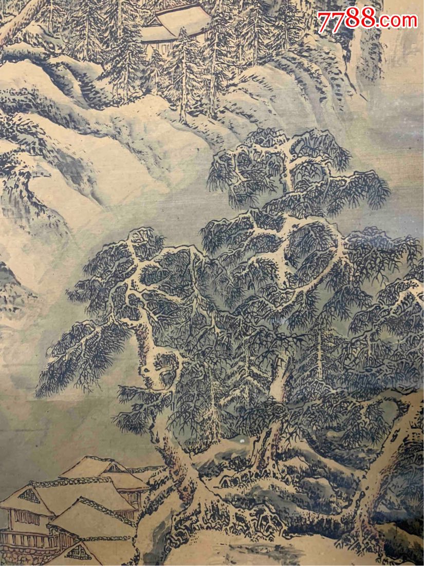 吴门画派古董古玩收藏清代山水画中堂横幅老画国画