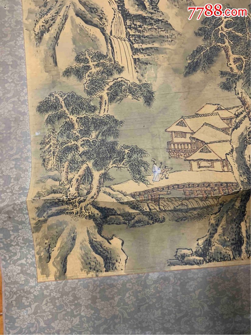 吴门画派古董古玩收藏清代山水画中堂横幅老画国画