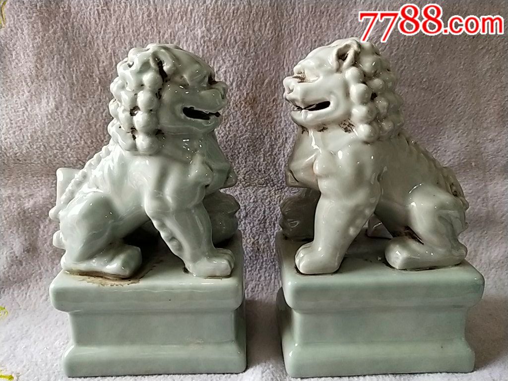 坐狮子.摆件一对