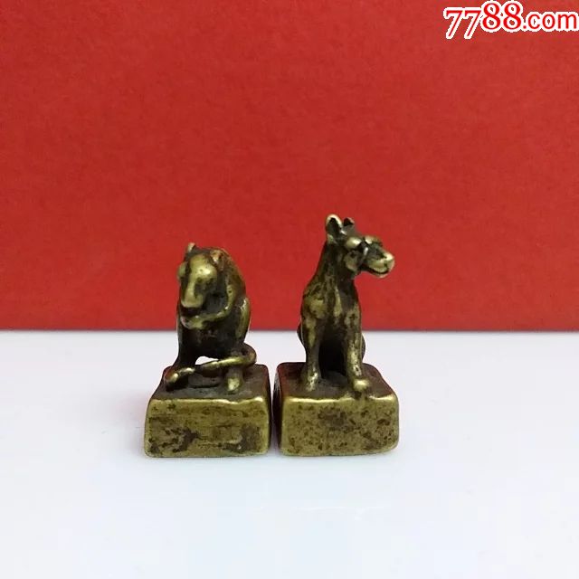 鼠狗铜像小印章铜鼠印章铜狗印章鼠铜像狗铜像小铜像微型铜像