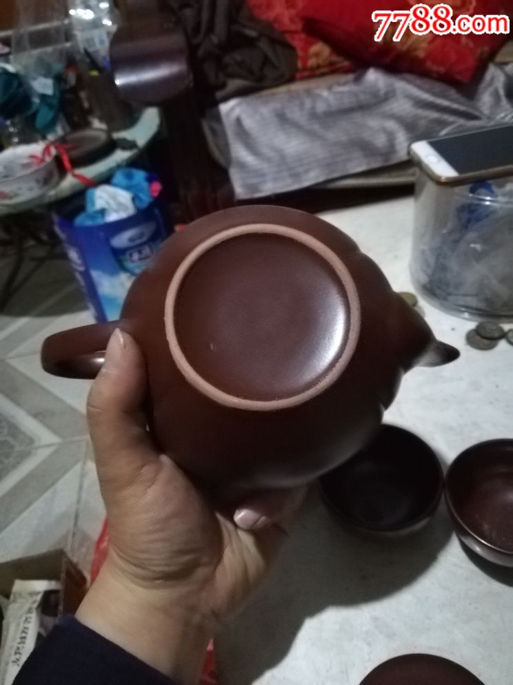 60年代山东淄川陶瓷厂奎山牌7头木瓜茶具