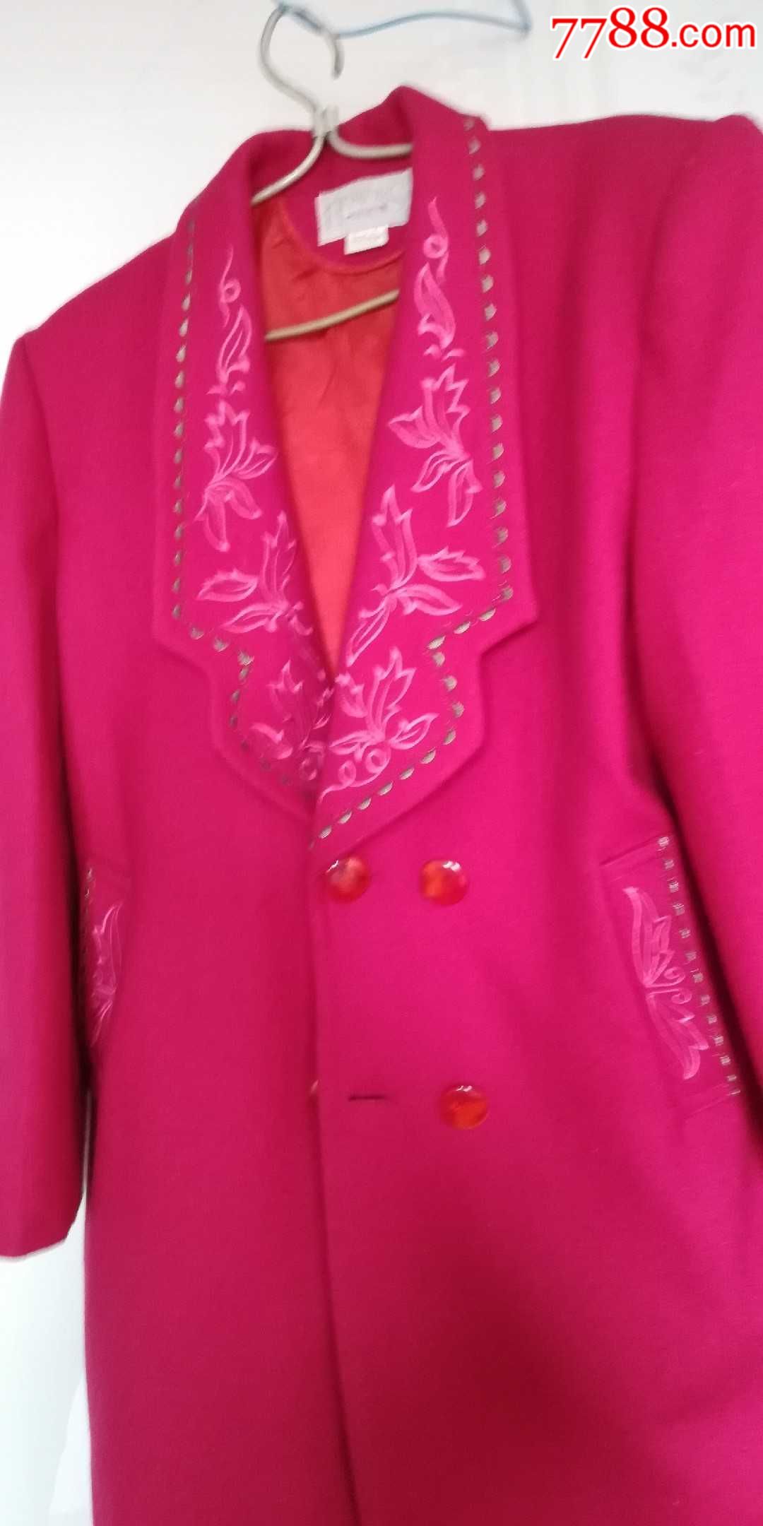 80年代结婚老款式毛呢大衣(100%羊毛)老服装此老款很