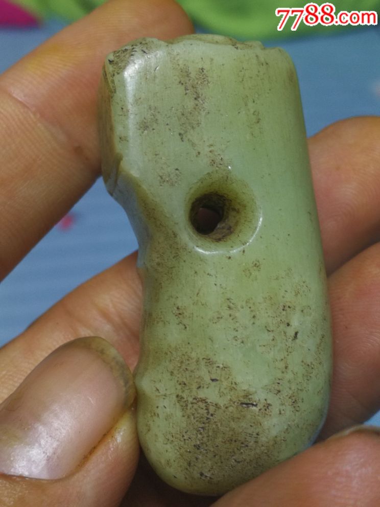 红山玉蝉杖,包浆沁色入骨,高古玉器,红山玉器,红山文化