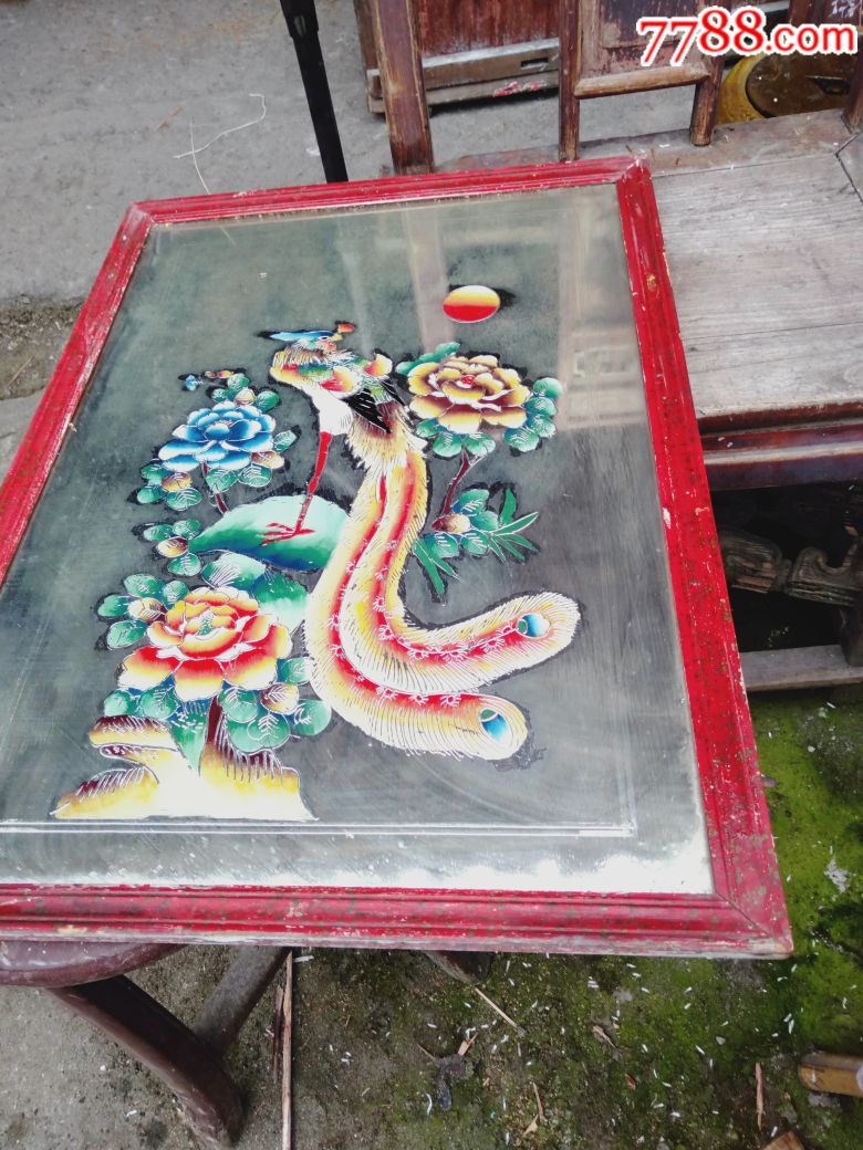 凤凰牡丹玻璃画