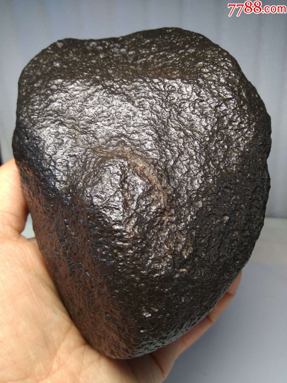 1802收藏级新疆黑珍珠碳质球粒石铁陨石,968克
