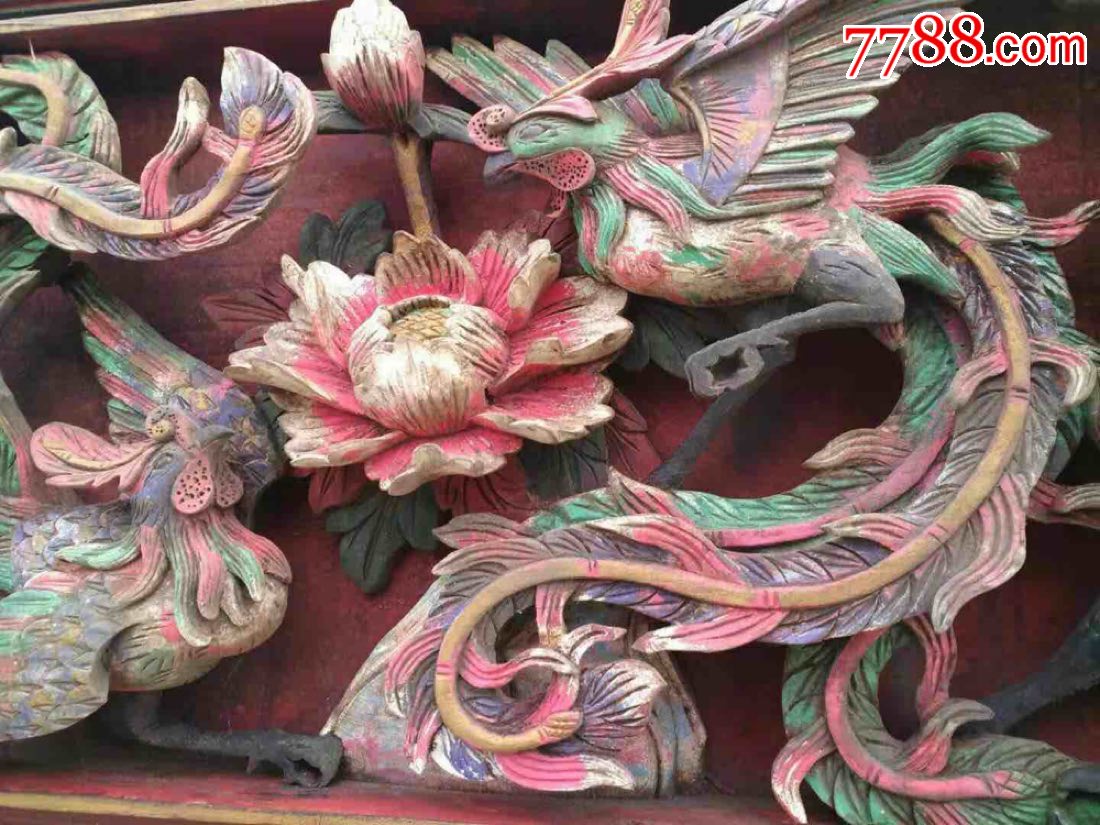 樟木,纯手工雕刻八只凤凰