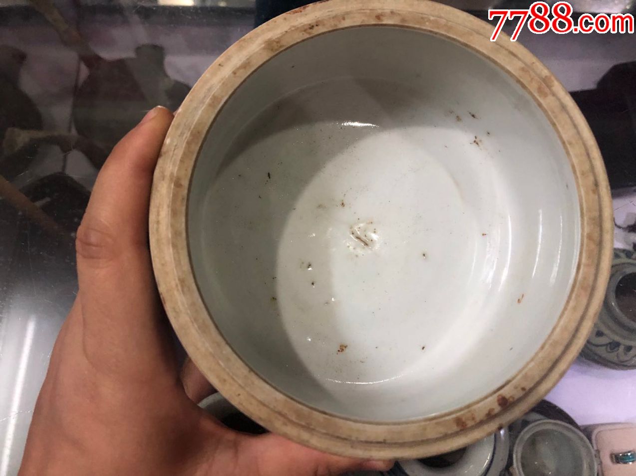 瓷器老瓷器青花人物罐/清代老物件/古玩古董收藏/尺寸