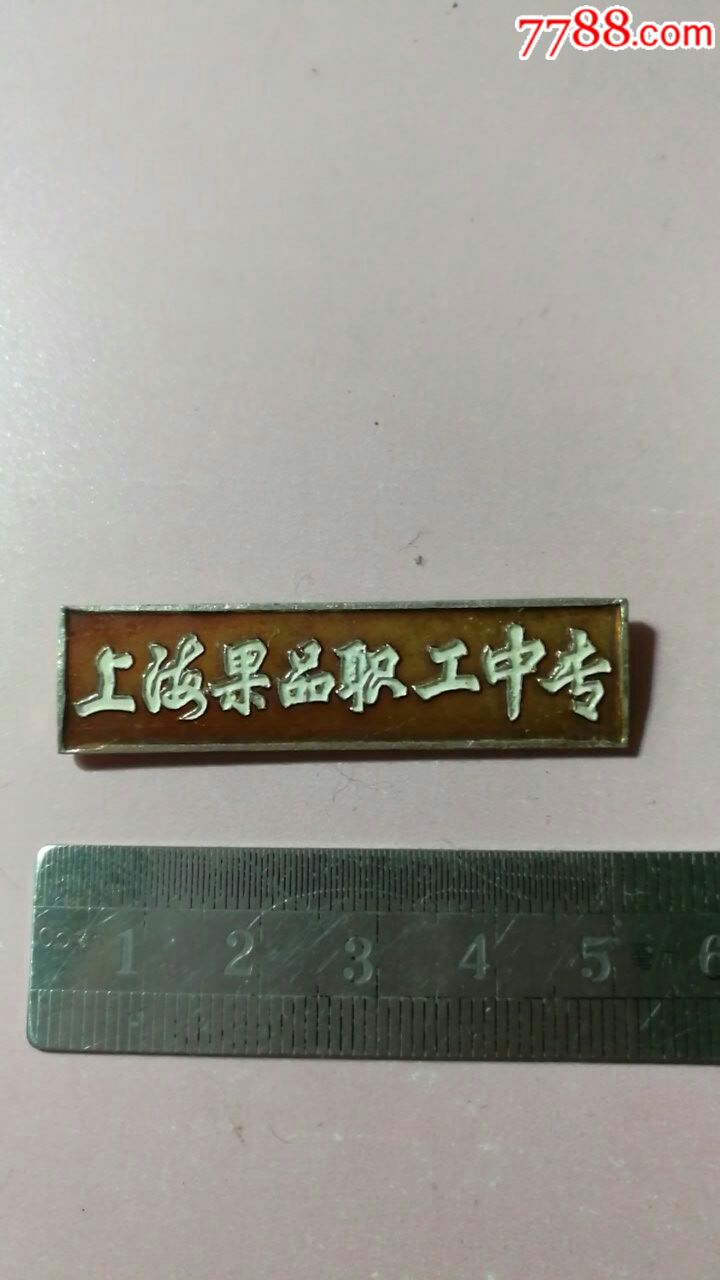 上海果品职工中专铝章一枚,校徽/毕业章_第1张_7788校徽收藏