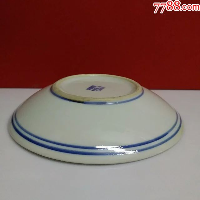 梧桐楼亭山水图古瓷盘山水盘楼亭盘菜盘梧桐盘青花盘-瓷盖杯碗_价格60