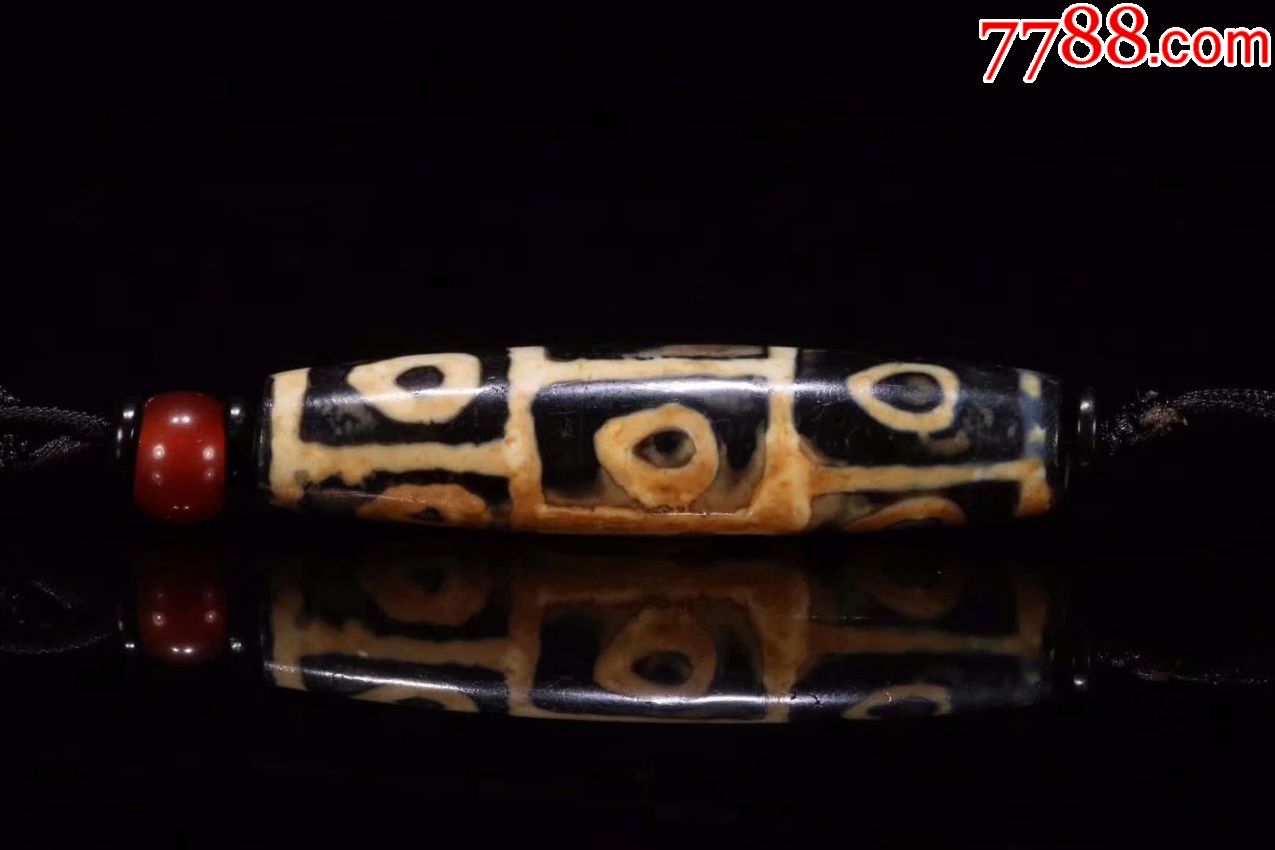 藏传"佛心九眼天珠"尺寸4.88**1.16cm
