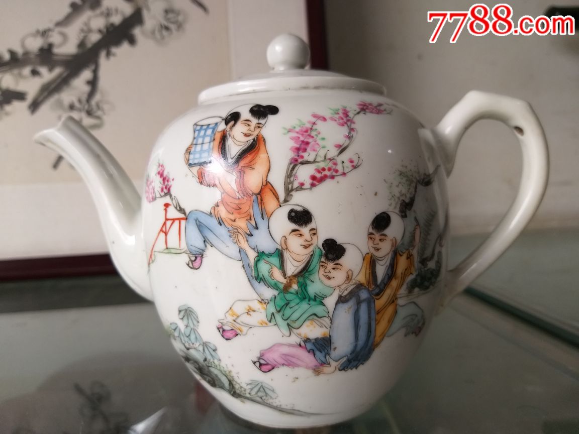 童子嬉戏图茶壶