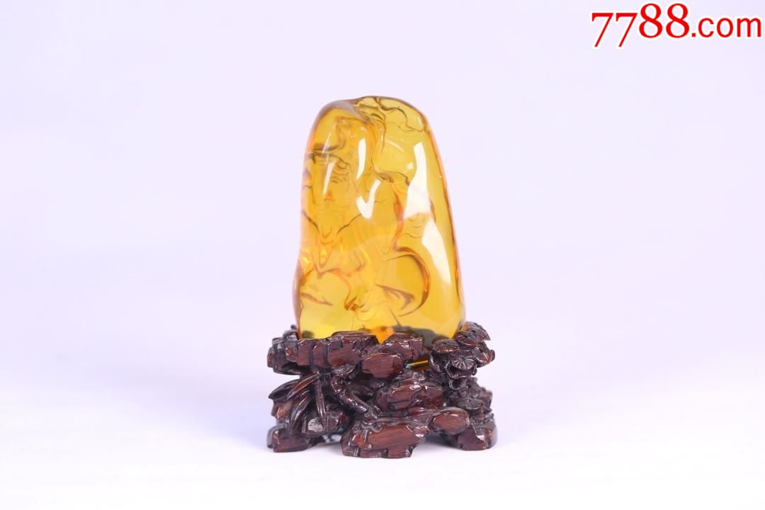 精品琥珀摆件"净瓶观音"琥珀摆件_价格48000.