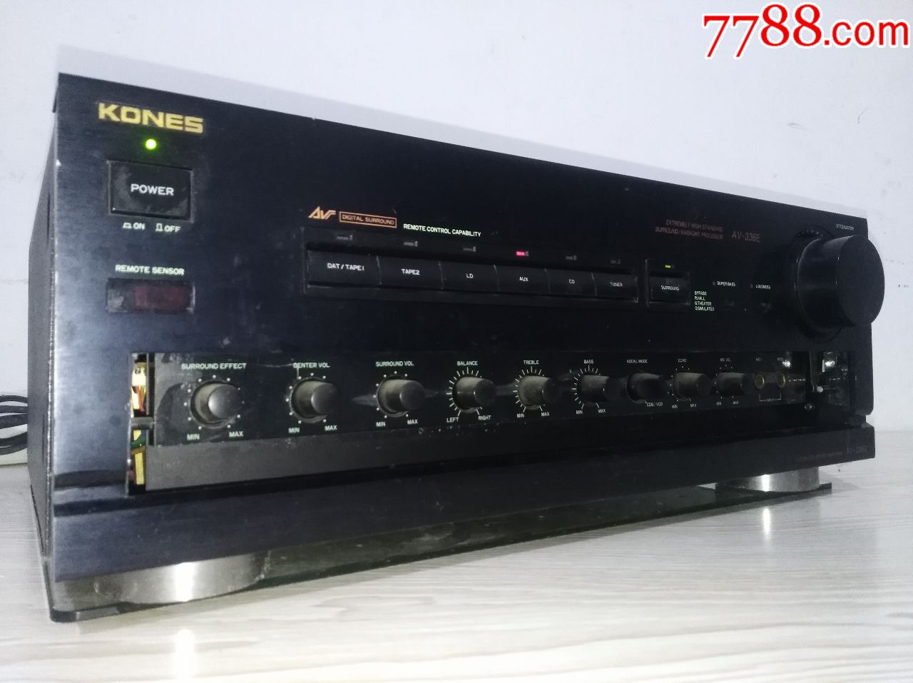 kones高士牌a.v-336e型超级重磅功放机,超重低音 等响度功能,重低音加