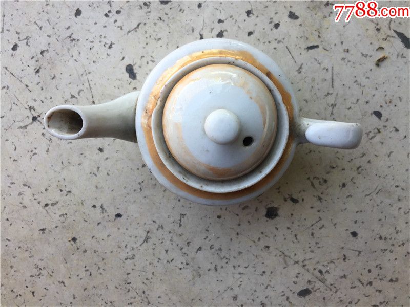 少见民国老上海鼓花梅花鹿袖珍式老茶壶包老瓷器茶具摆件老货古董