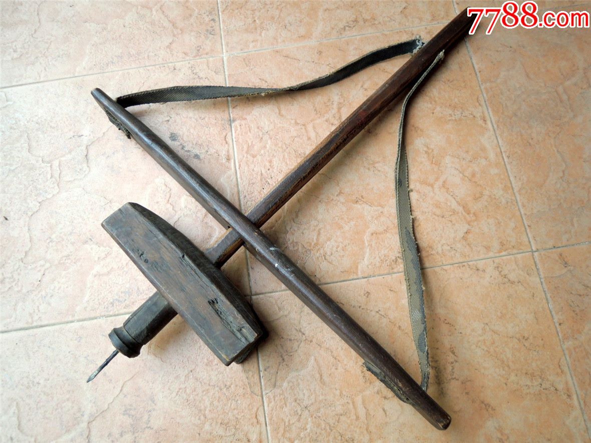 怀旧收藏1905解放初期大号木匠用手工硬木钻孔工具套件078kg