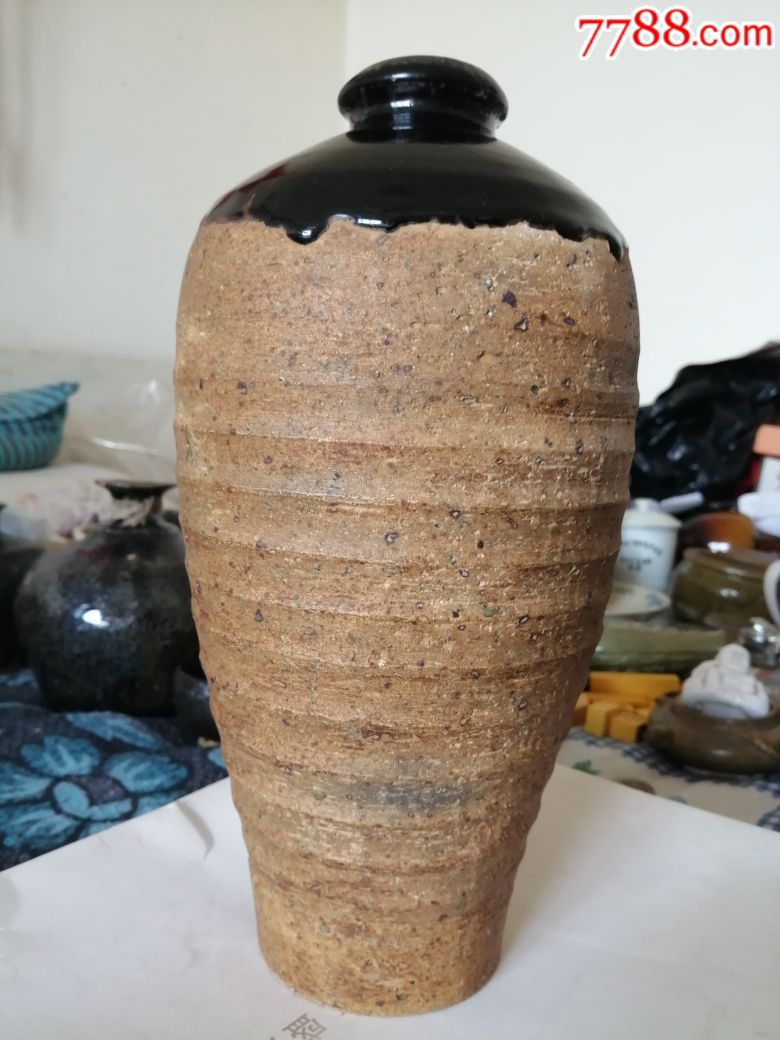 西夏灵武窑旋纹梅瓶真品