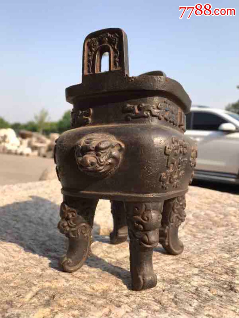 清代,兽头铸铁香炉,_价格850.