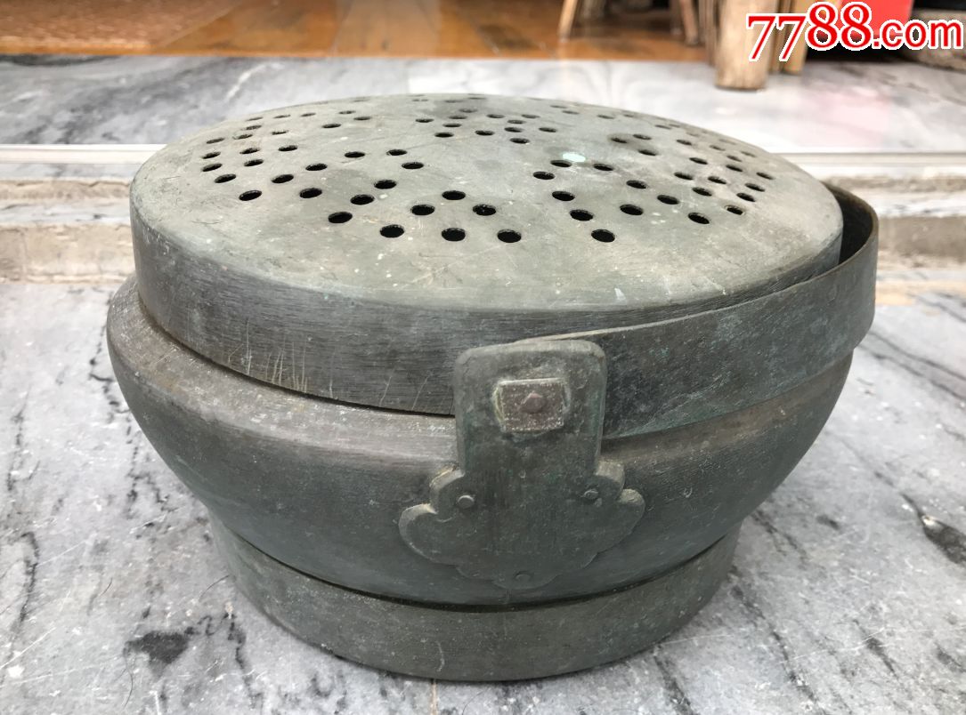 古董古玩收藏杂项清代双喜铜暖炉铜脚炉铜炉铜器老铜暖脚炉碳炉