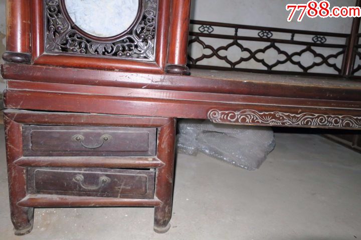 古玩珍藏古董木艺老红木酸枝家具明清老物件红木小开门架子床2