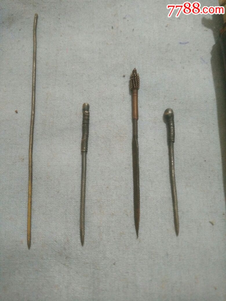 晚清中医用针灸针六根一套.4.5-9厘米