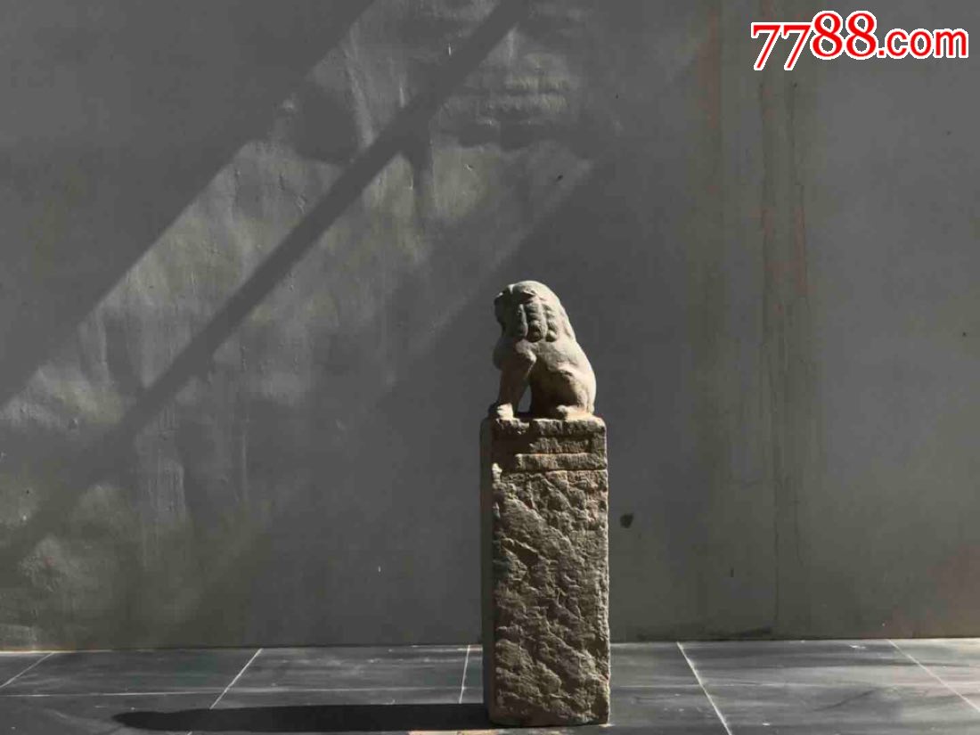 拴马桩青石高100宽26厚23明代此桩为动物望天吼雕工一