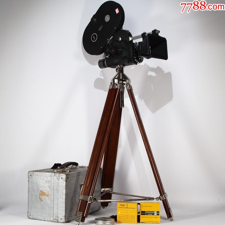 典藏老电影机德国古董阿莱arriflex16毫米电影胶片摄影机实木脚架