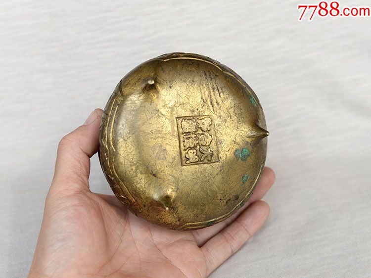 纯铜老香炉古董镏金香炉三足炉鬲型炉老铜器佛教用品
