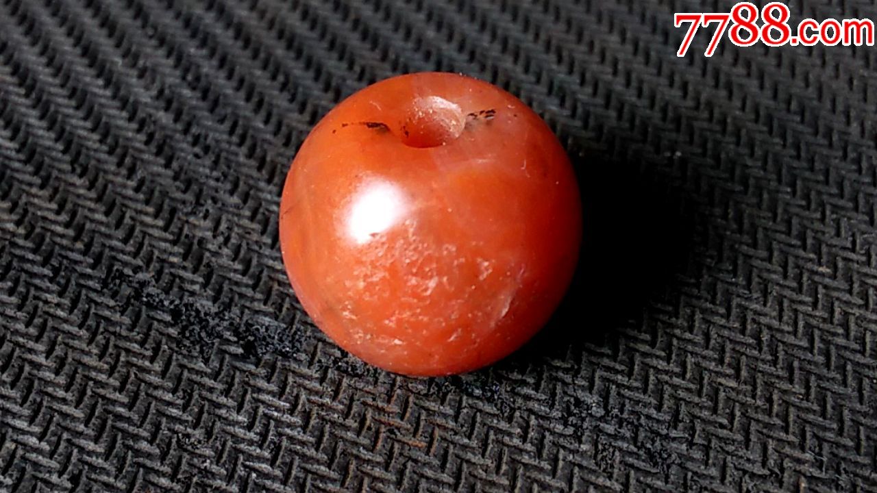云南宝山老南红玛瑙珠子一颗_价格2700.