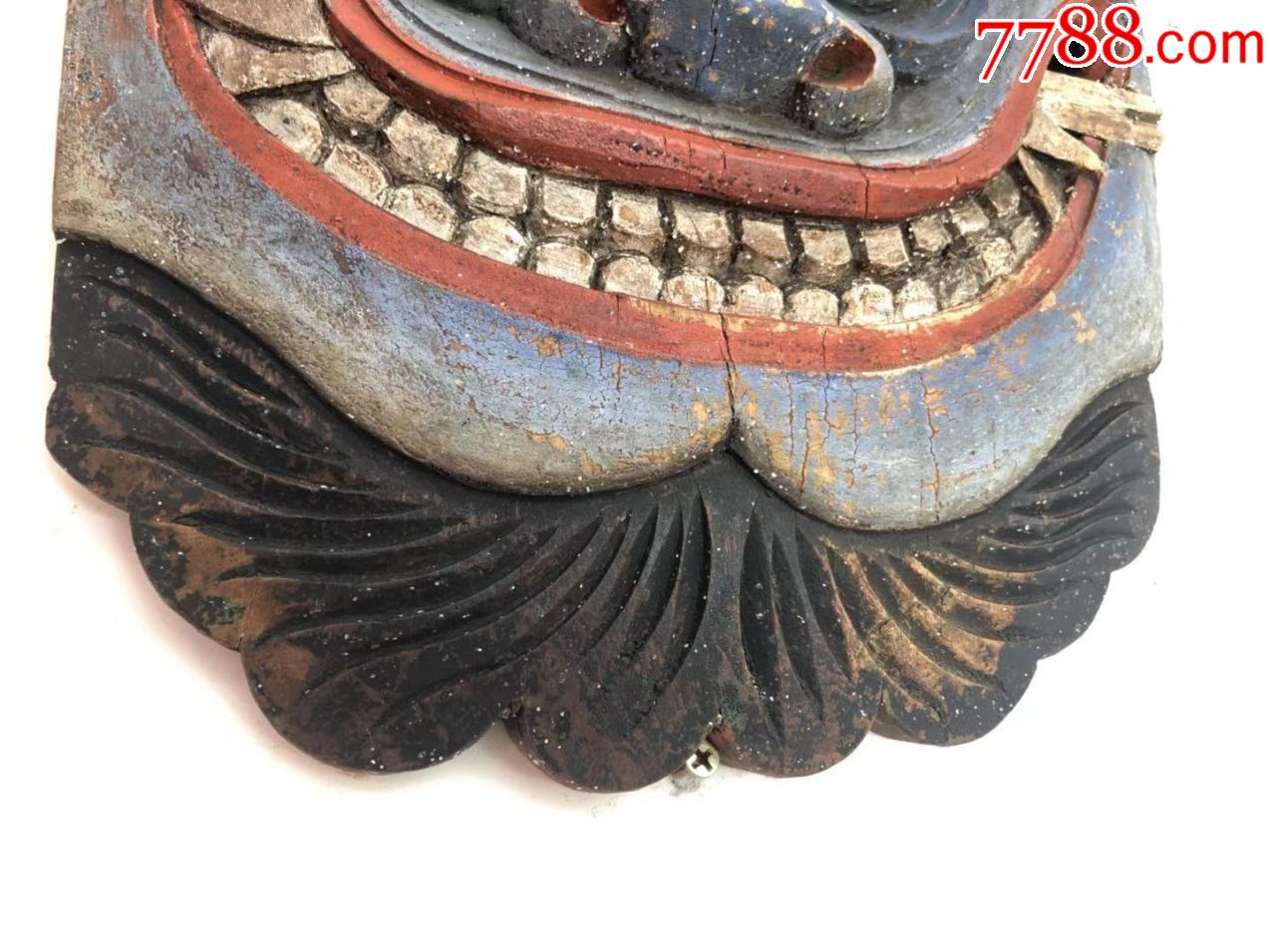 面具吞口/清代老木雕老物件/古玩木雕木器辟邪老货尺寸39/24