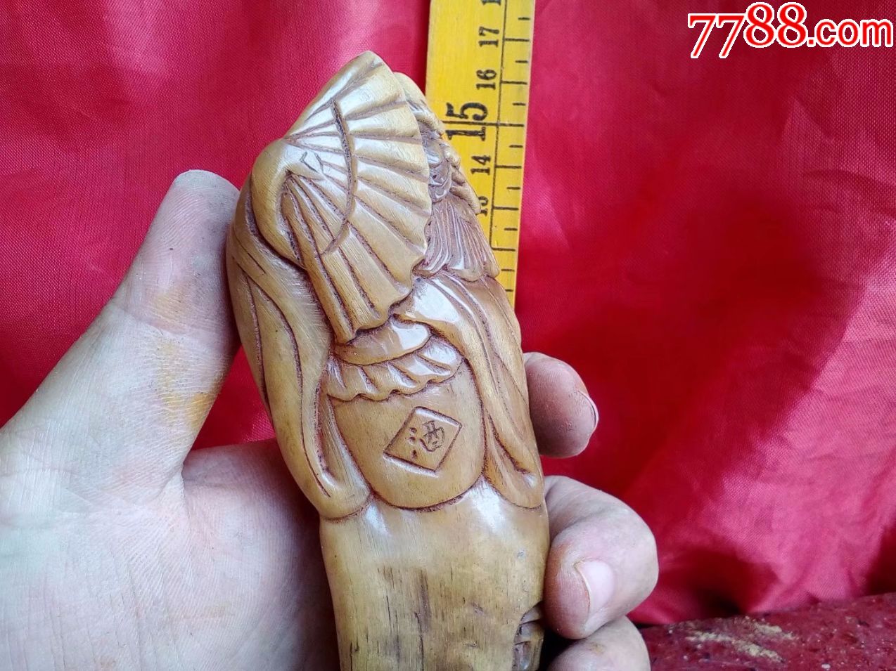 保证羊角,纯手工雕刻,人物钟馗辟邪雕像,手把玩件,挂件,包邮