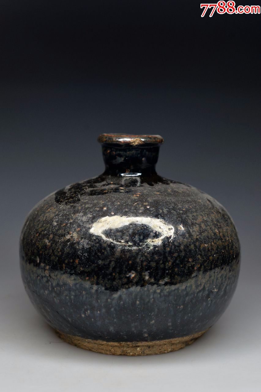 嘟噜瓶老窑瓷高古瓷黑釉窑变老花瓶老窑瓷器古玩古董_价格850.
